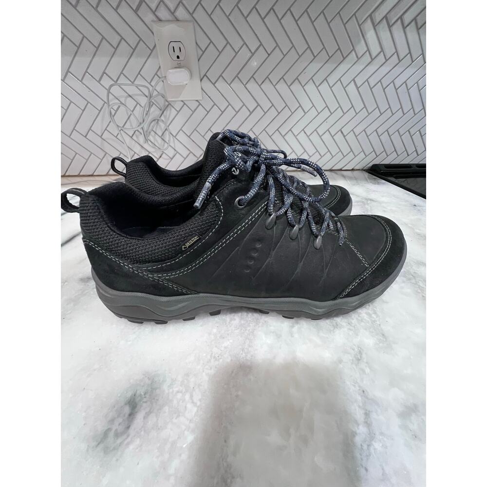 ECCO Gore-Tex Black Leather Hiking Shoes Men’s 11-11.5 EU 45 Waterproof Trail